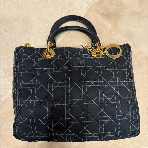 Dior Black Quilted Satchel with Gold Hardware - Picture 1 of 16